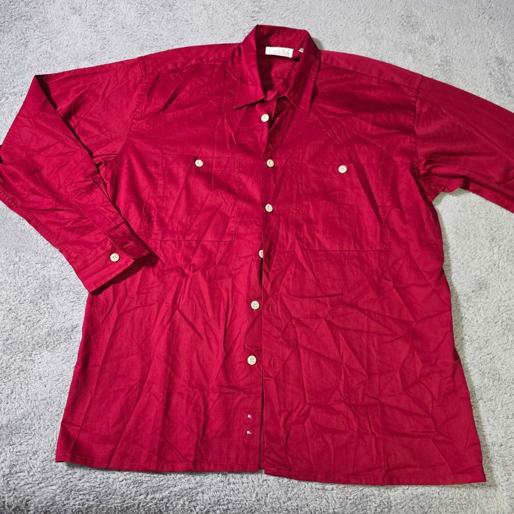 Casual Button-Down Shirt in Deep Berry